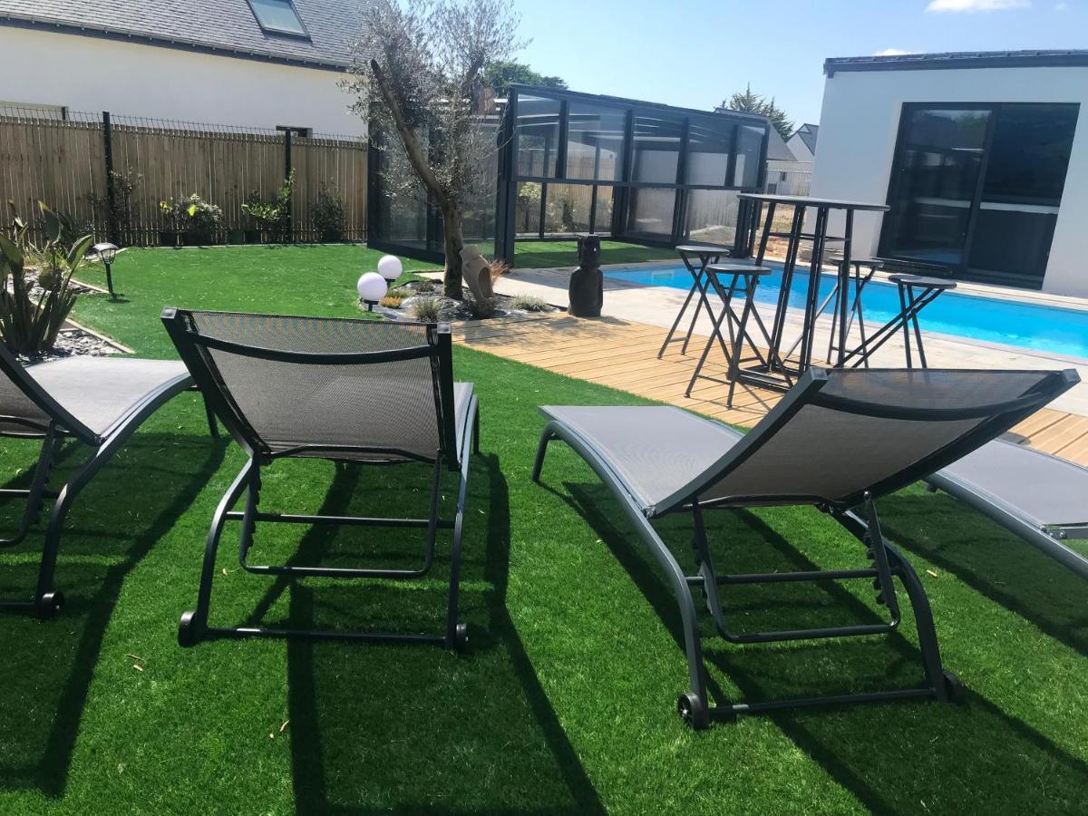 Maison 10 Pers En Bord De Mer Avec Piscine Chauffee Toute L'Annee, Spa Et Hamman Surzur 外观 照片
