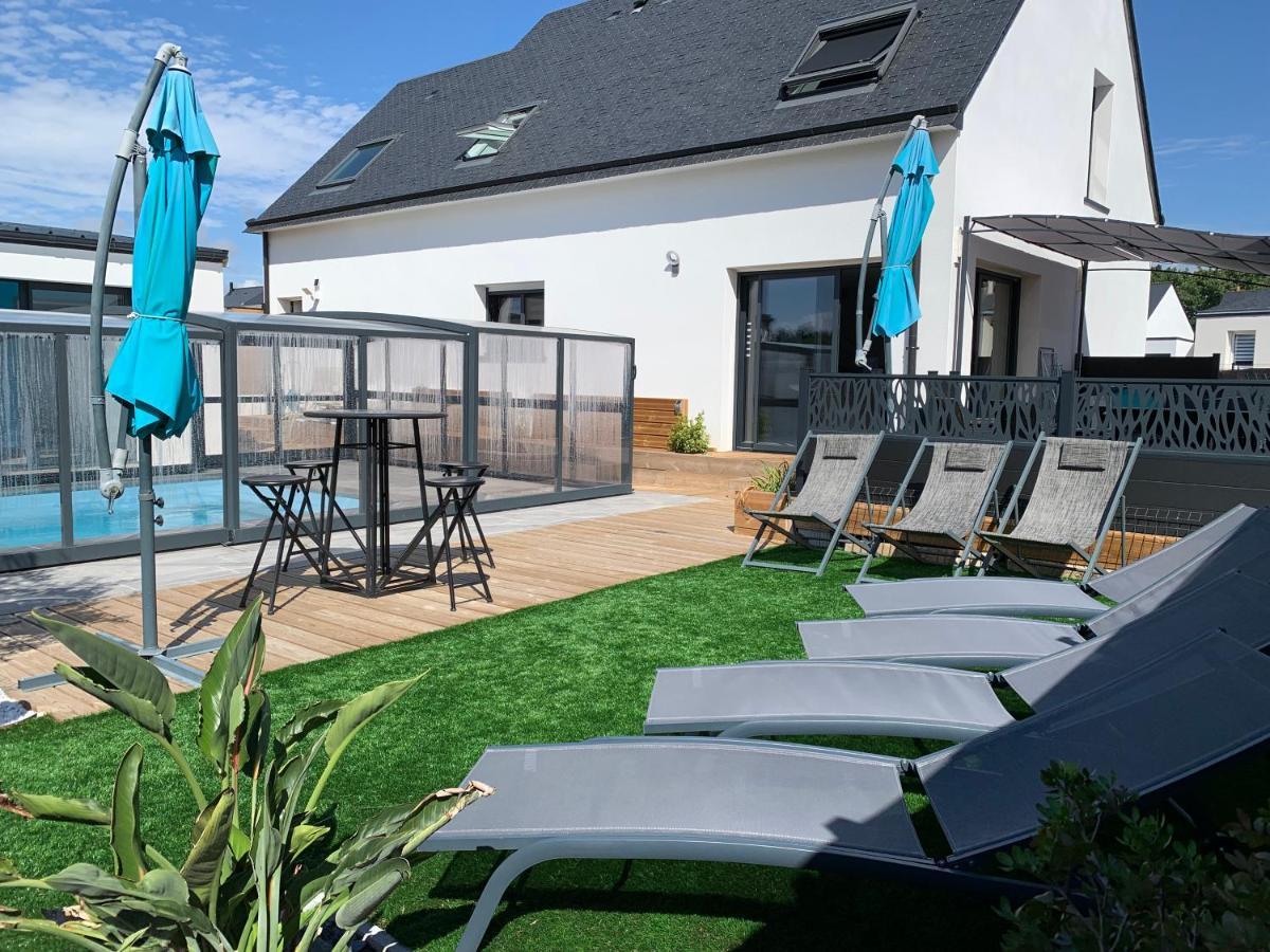 Maison 10 Pers En Bord De Mer Avec Piscine Chauffee Toute L'Annee, Spa Et Hamman Surzur 外观 照片